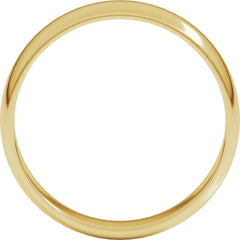 14K Yellow Gold 5 mm Lightweight Half Round Band Size 8.5