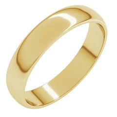 10K Yellow Gold 4 mm Lightweight Half Round Band Size 12