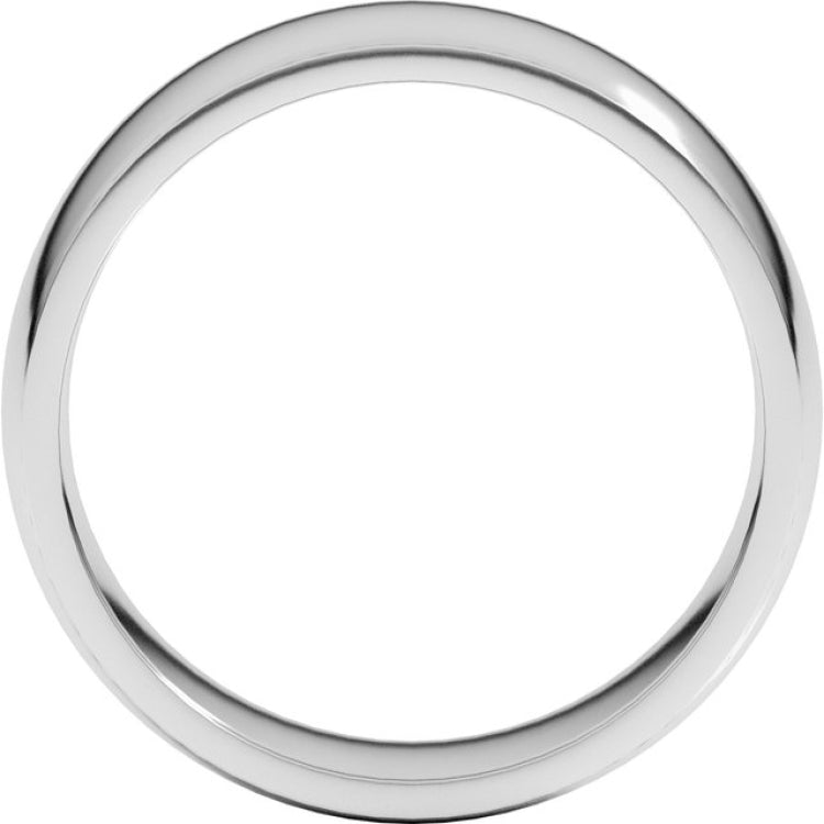 14K White Gold 7 mm Lightweight Comfort-Fit Half Round Band Size 10