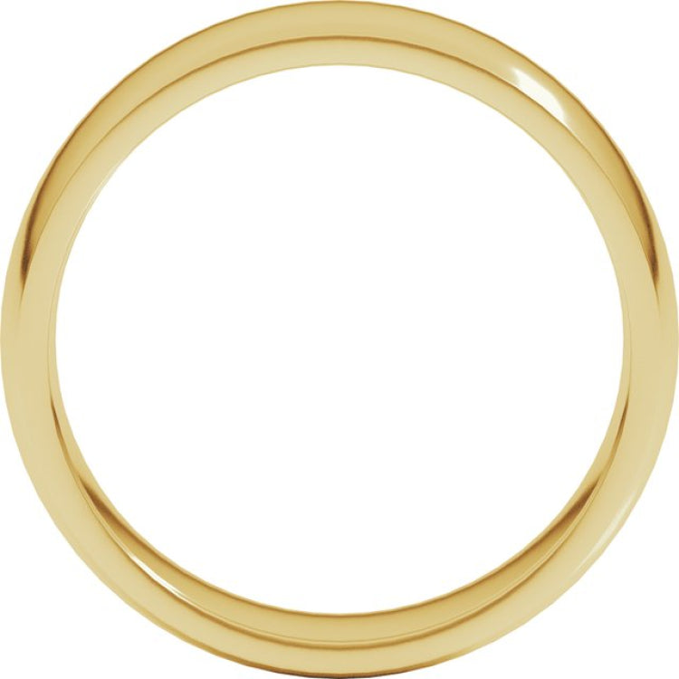 18K Yellow Gold 6 mm Lightweight Comfort-Fit Half Round Band Size 10