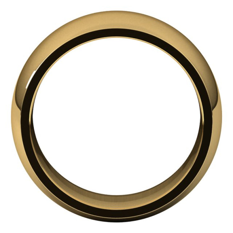 10K Yellow Gold 10 mm Comfort-Fit Half Round Band Size 5