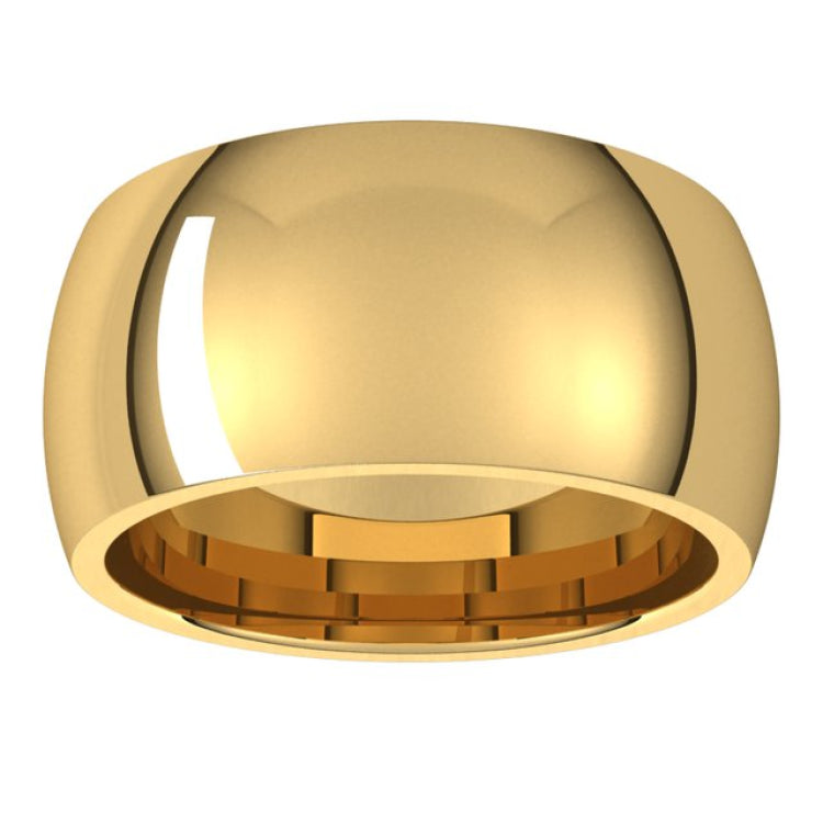 10K Yellow Gold 10 mm Comfort-Fit Half Round Band Size 5