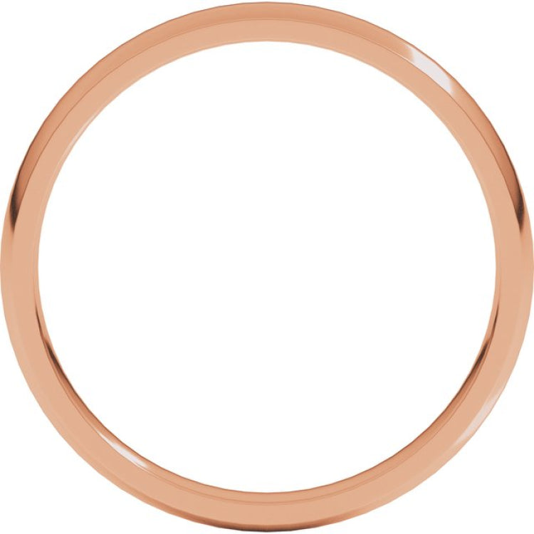 10K Rose Gold 2.5 mm Lightweight Comfort-Fit Half Round Band Size 7