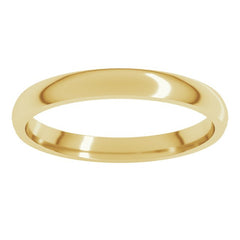10K Yellow Gold 2.5 mm Lightweight Comfort-Fit Half Round Band Size 8