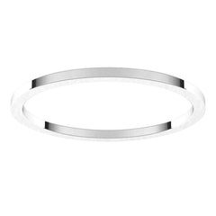 14K White Gold 1 mm Flat Band Size 10