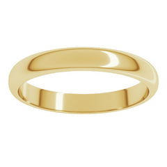 14K Yellow Gold 3 mm Half Round Band Size 3