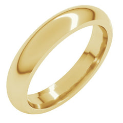 14K Yellow Gold 3.5 mm Comfort-Fit Half Round Band Size 8