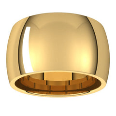 14K Yellow Gold 12 mm Comfort-Fit Half Round Band Size 11