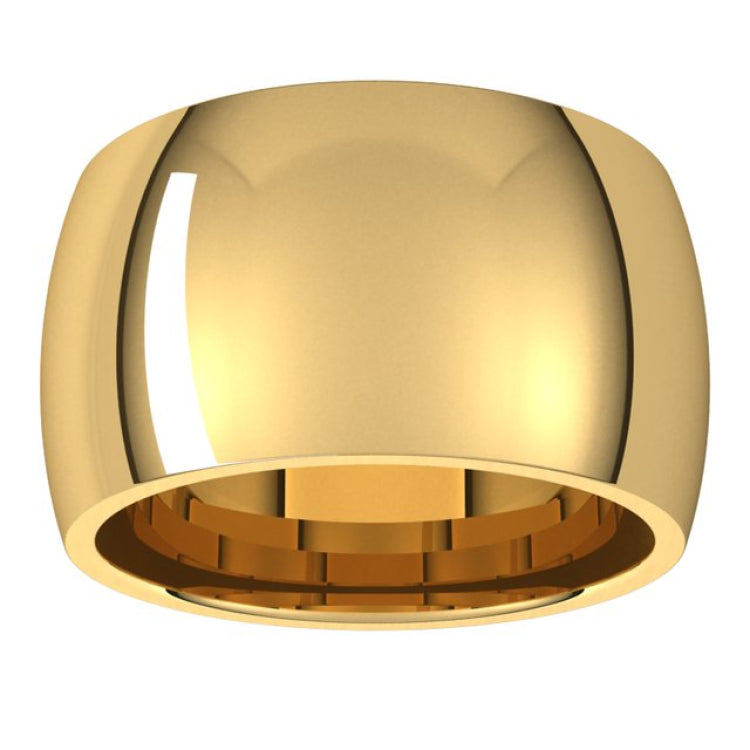 10K Yellow Gold 12 mm Comfort-Fit Half Round Band Size 5.5