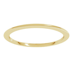 14K Yellow Gold 1 mm Comfort-Fit Half Round Band Size 9