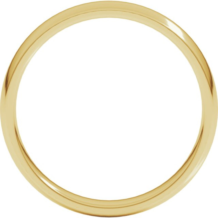 14K Yellow Gold 3.5 mm Lightweight Comfort-Fit Half Round Band Size 5.5