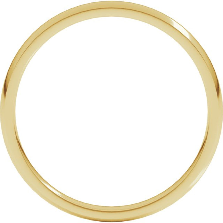 14K Yellow Gold 2 mm Lightweight Comfort-Fit Half Round Band Size 8.5
