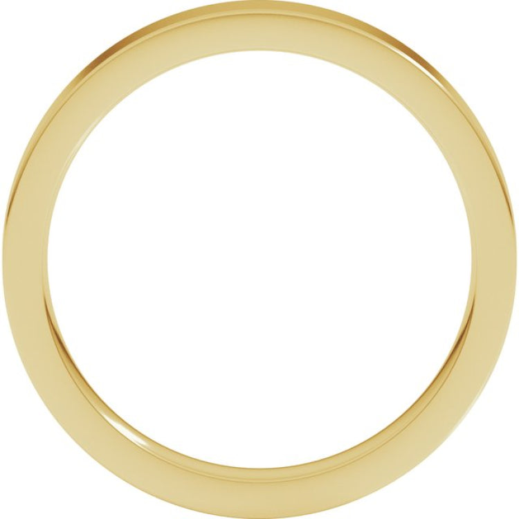 14K Yellow Gold 3 mm Comfort-Fit Flat Band Size 8.5