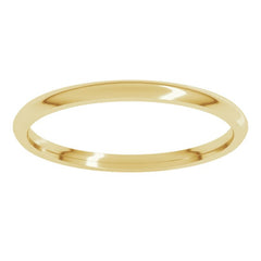 18K Yellow Gold 1.5 mm Lightweight Comfort-Fit Half Round Band Size 4