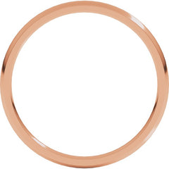 14K Rose Gold 1.5 mm Half Round Comfort Fit Light Band Size 8.5