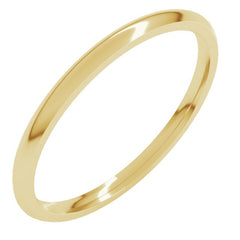 14K Yellow Gold 1.5 mm Lightweight Comfort-Fit Half Round Band Size 9.5