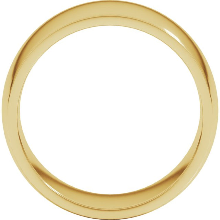 10K Yellow Gold 10 mm Lightweight Comfort-Fit Half Round Band Size 6.5