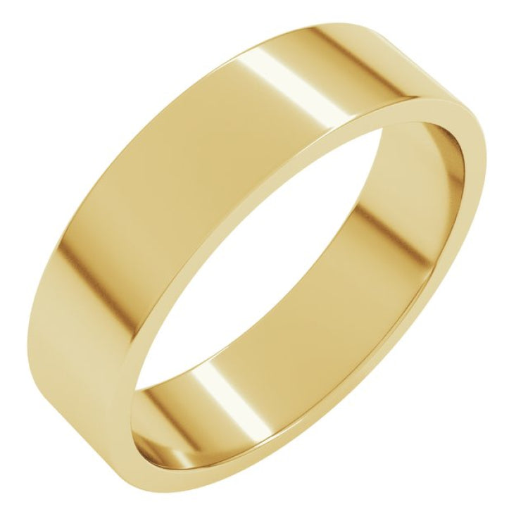 14K Yellow Gold 5 mm Flat Band Size 10