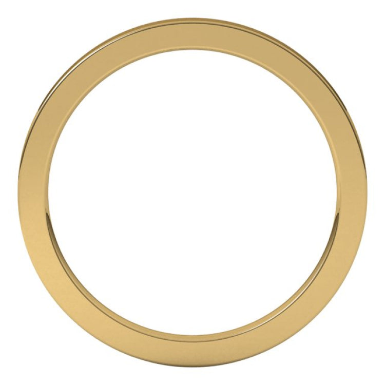 14K Yellow Gold 1.5 mm Comfort-Fit Flat Band Size 6.5