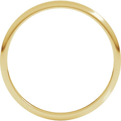 14K Yellow Gold 1.5 mm Lightweight Half Round Band Size 10