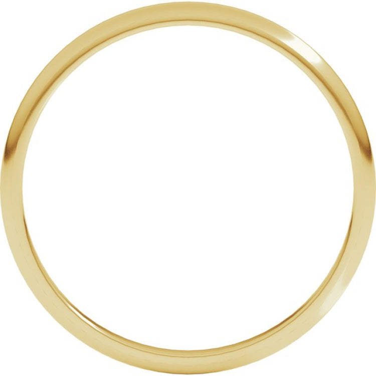14K Yellow Gold 1.5 mm Lightweight Half Round Band Size 5