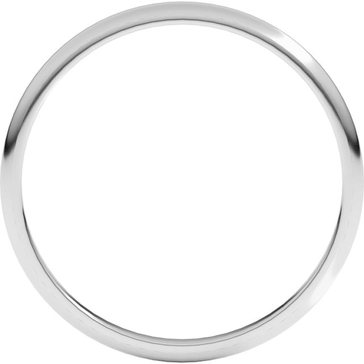 14K White Gold 1.5 mm Lightweight Half Round Band Size 7