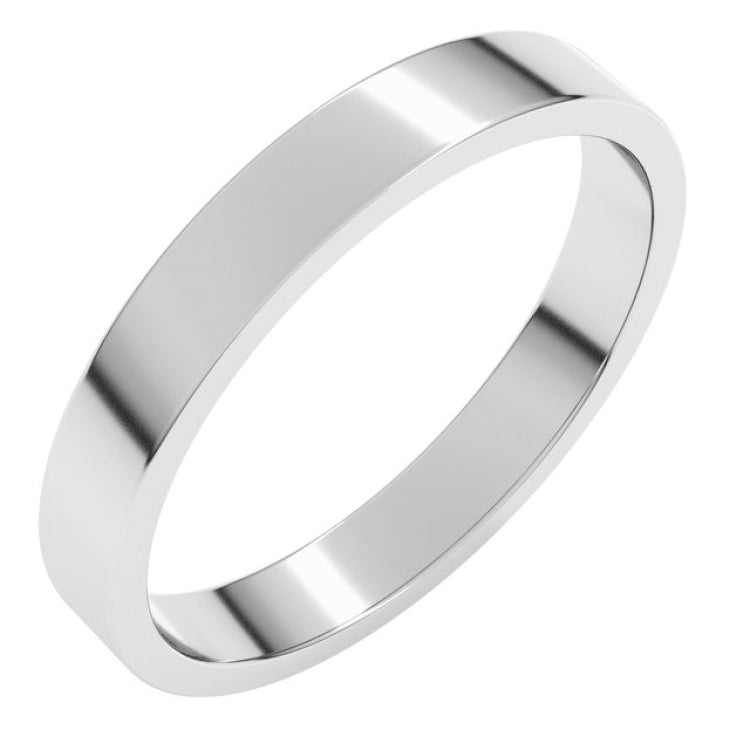 14K White Gold 3 mm Flat Band Size 5