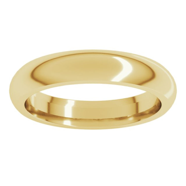 18K Yellow Gold 4 mm Comfort-Fit Half Round Band Size 9