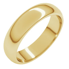 18K Yellow Gold 5 mm Half Round Band Size 11