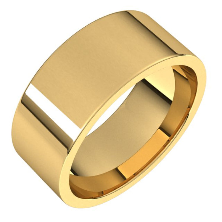 14K Yellow Gold 8 mm Lightweight Comfort-Fit Flat Band Size 11