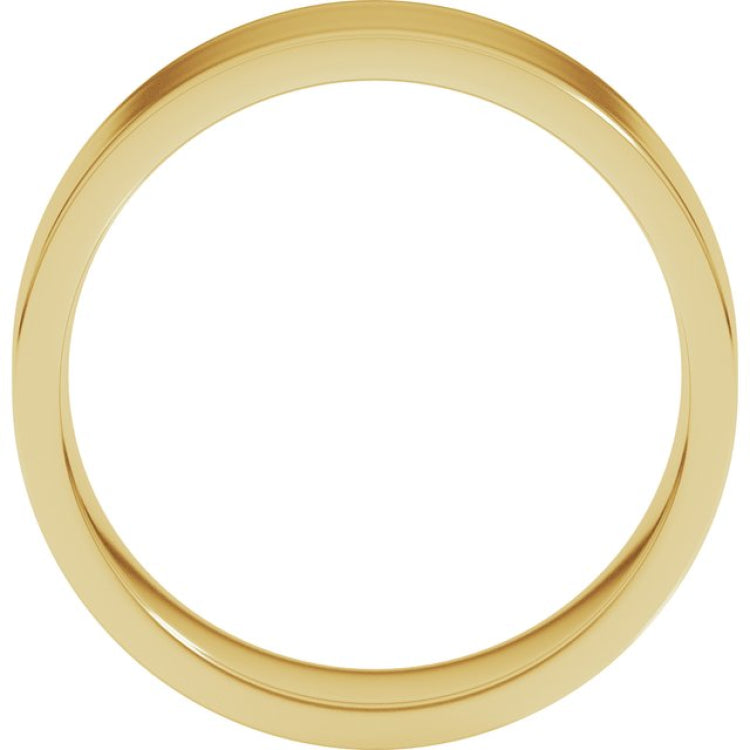 14K Yellow Gold 7 mm Lightweight Comfort-Fit Flat Band Size 7