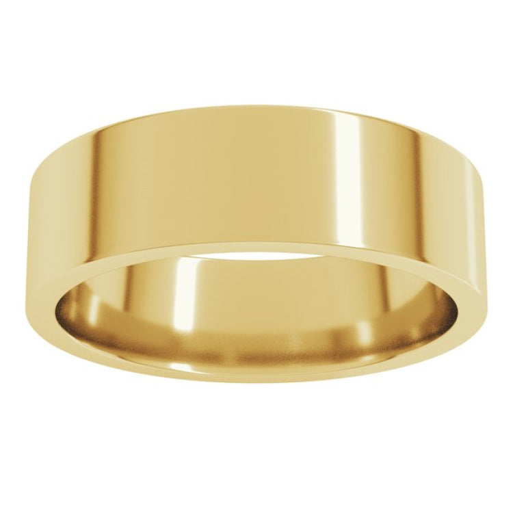 14K Yellow Gold 6 mm Lightweight Comfort-Fit Flat Band Size 4.5
