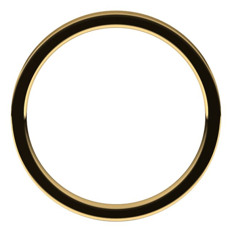 18K Yellow Gold 2 mm Flat Comfort Fit Light Band Size 4