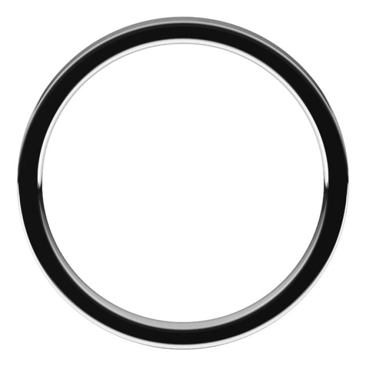14K White Gold 2 mm Flat Comfort Fit Light Band Size 5