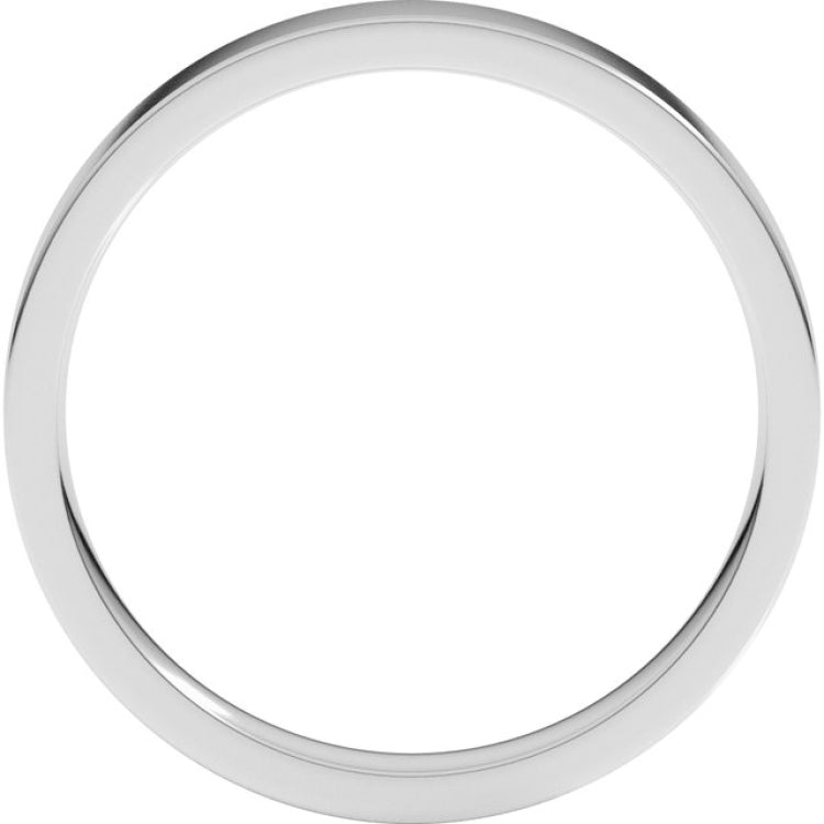 14K White Gold 3 mm Lightweight Comfort-Fit Flat Band Size 5
