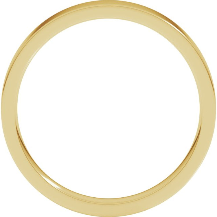 10K Yellow Gold 3 mm Flat Comfort Fit Light Band Size 6
