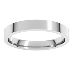 14K White Gold 3 mm Lightweight Comfort-Fit Flat Band Size 7