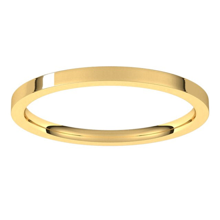 14K Yellow Gold 1.5 mm Lightweight Comfort-Fit Flat Band Size 8