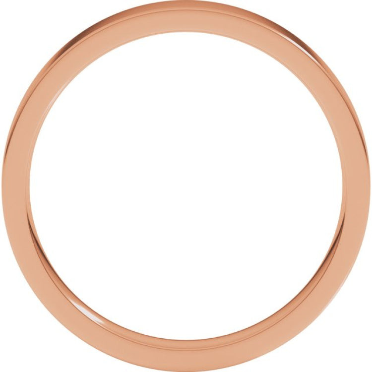 14K Rose Gold 3 mm Flat Comfort Fit Light Band Size 8
