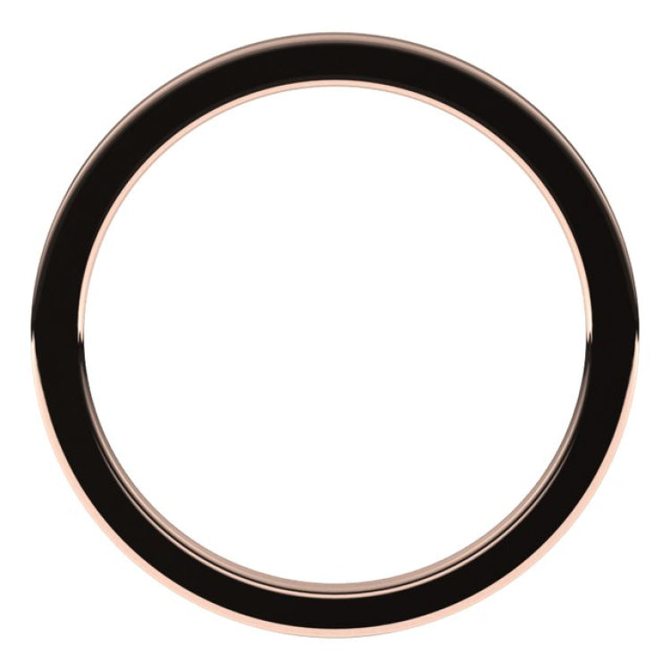 14K Rose Gold 1 mm Comfort-Fit Flat Band Size 10