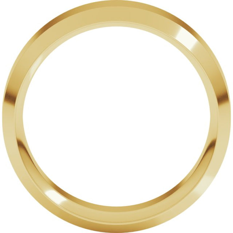 10K Yellow Gold 8 mm Beveled-Edge Comfort-Fit Flat Band Size 10.5