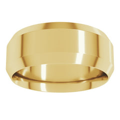10K Yellow Gold 8 mm Beveled-Edge Comfort-Fit Flat Band Size 10.5
