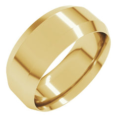 14K Yellow Gold 8 mm Beveled-Edge Comfort-Fit Flat Band Size 10.5