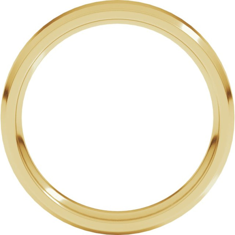 10K Yellow Gold 4 mm Beveled-Edge Comfort-Fit Flat Band Size 11
