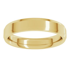 10K Yellow Gold 4 mm Beveled-Edge Comfort-Fit Flat Band Size 11