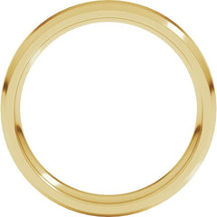 18K Yellow Gold 4 mm Beveled-Edge Comfort-Fit Flat Band Size 8