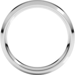 18K White Gold 5 mm Beveled-Edge Comfort-Fit Flat Band Size 8.5