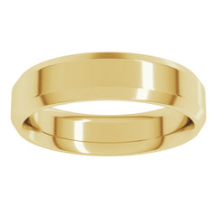 10K Yellow Gold 5 mm Beveled-Edge Comfort-Fit Flat Band Size 8