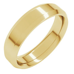 14K Yellow Gold 5 mm Beveled-Edge Comfort-Fit Flat Band Size 10.5