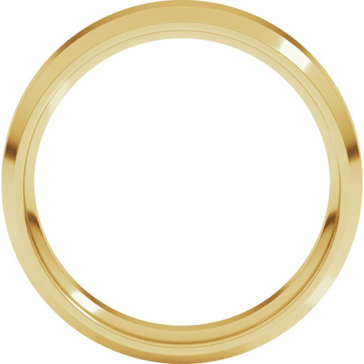 14K Yellow Gold 5 mm Beveled-Edge Comfort-Fit Flat Band Size 11.5